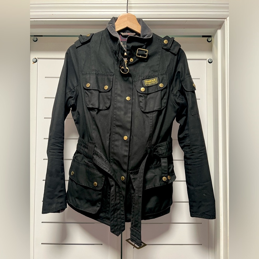 Barbour International Black Belted Jacket